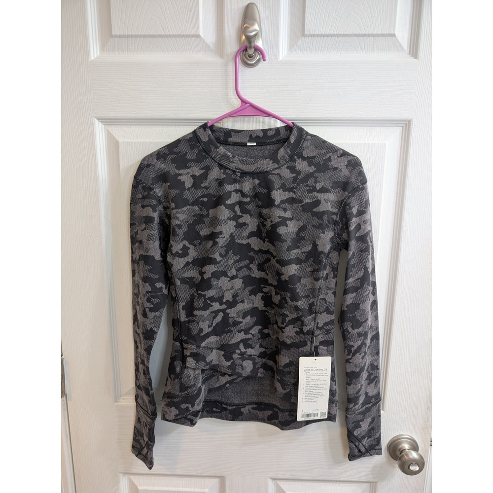 NEW Lululemon Close to Crossing LS Rulu Camo Grey Black - Size 6